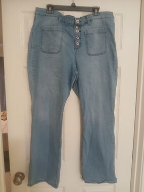Style & Co. Light Blue Boot Cut Jeans with Button Front
